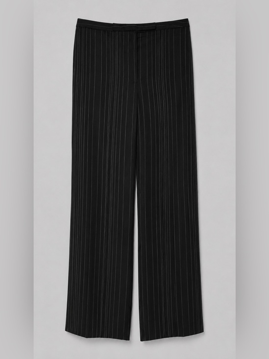 Pants - Women’s Black Pinstripe Fully Lined Straight Leg Dress Pants Size 10P Petite